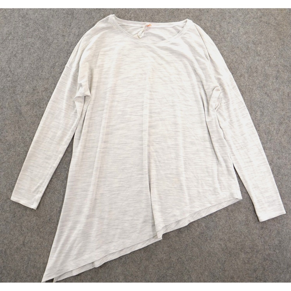 Lululemon Top Womens 8 Gray Long Sleeve Asymmetrical Round Neck Relaxed